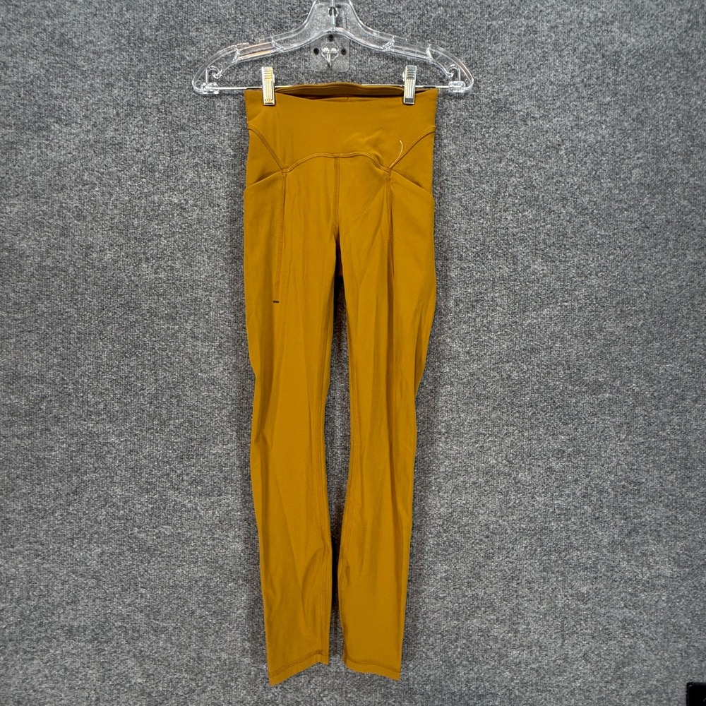 Lululemon Leggings Womens 2 Yellow All The Right Places Athletic Pockets Stretch